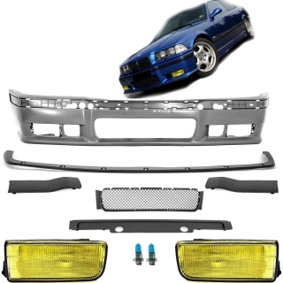 Set BMW E36 Front Bumper  + GT Evo Lip + Fogs Yellow OE for M3