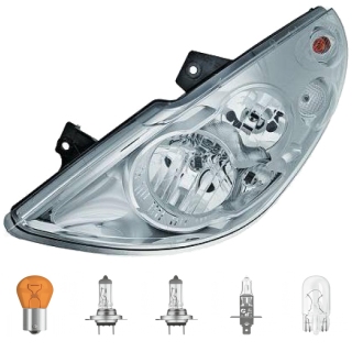 Hauptscheinwerfer links H7/H7/H1 passt für Opel Movano B Kasten 10-14 inklusive Leuchtmittel/Birnen