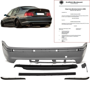 Saloon Rear Bumper w/o park assist + Diffuser fits on BMW...