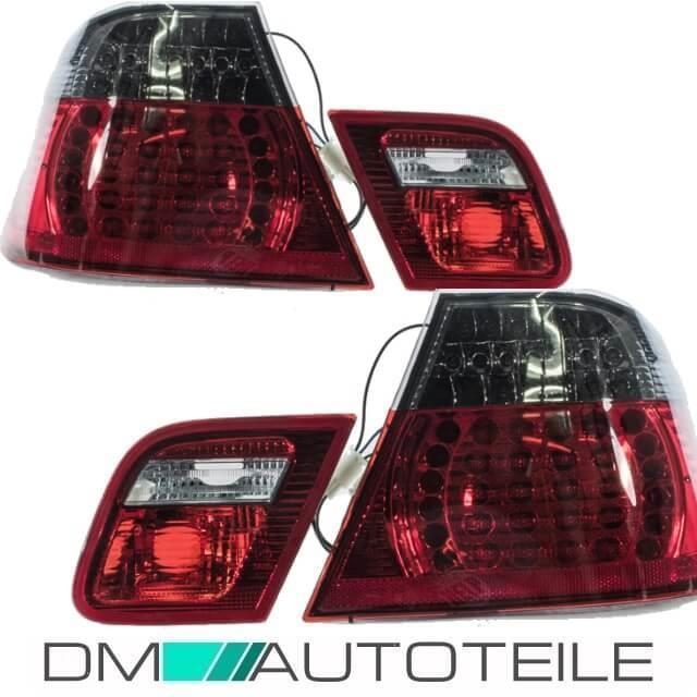 BMW 3 SERIES E46 02-04 4 DR LED TAIL LIGHT RED/SMOKE 4 PCS NEW 