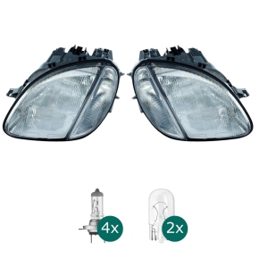 Scheinwerfer Angel Eyes LED chrom passt für Mercedes Benz SLK R170 ab 96-04