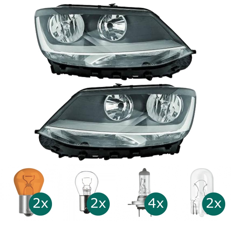 Scheinwerfer H7/H7 mit Motor Depo links passt für VW Sharan (7N2) ab 2010  inklusive Leuchtmittel/Birnen
