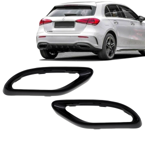 Lackiert schwarz hochglanz Sport-Auspuffblenden Blende...