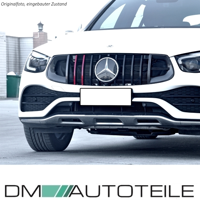 Front Kidney Grille Black Red Carbon fits on Mercedes GLC X253