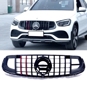 Kühlergrill Schwarz Rot + Carbon passt für...