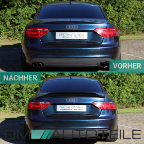 SET Sport Heckspoiler Breit schwarz hochglanz passt für Audi A5 8T alle Modelle ab 2007-2016 außer RS5
