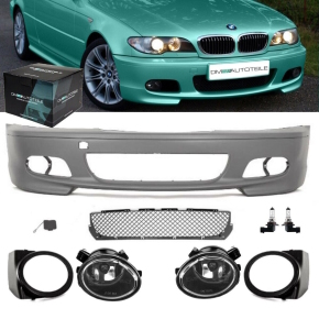 SPORT FRONT BUMPER FITS ON BMW E46 COUPE CONVERTIBLE...