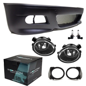 EVO SPORT FRONT BUMPER FIT ON BMW E46 2/3 Doors 99-03+FOG...