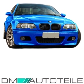 EVO SPORT FRONT BUMPER FIT ON BMW E46 2/3 Doors 99-03+FOG LIGHTS Chrome For M M3