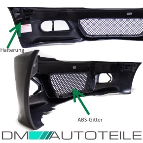 EVO SPORT FRONT BUMPER FIT ON BMW E46 2/3 Doors 99-03+FOG LIGHTS Chrome For M M3