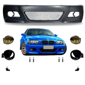 FRONT BUMPER SALOON ESTATE SPORT fits all BMW E46 +FOGS...