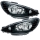 Peugeot 206 Scheinwerfer Klarglas Links & Rechts Schwarz Bj 98-06 H7/H7