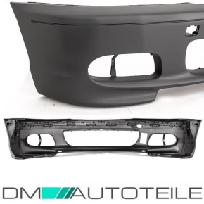 Set Front Bumper + fog lights  + 2-hole covers Black fits on BMW E46 Coupe Convertible 99-07