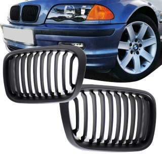 Saloon Estate Set Front Grille black fits on BMW E46 98-01 + Compact 01-05