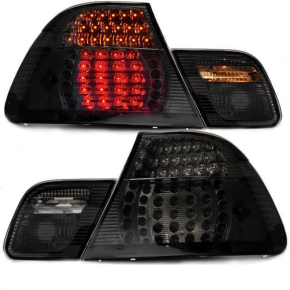 2x SMOKED BLACK LED TAIL REAR LIGHTS FITS ON BMW E46 3...