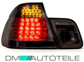 2x SMOKED BLACK LED TAIL REAR LIGHTS FITS ON BMW E46 3 SALOON FACELIFT 01-05