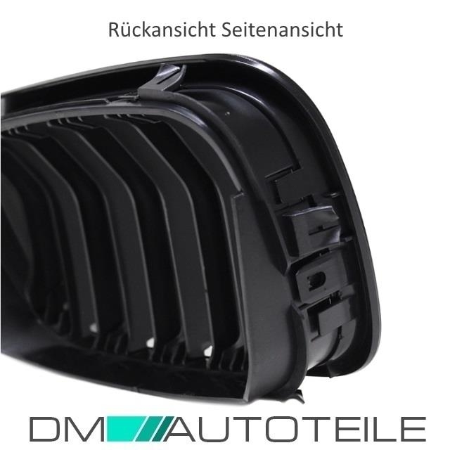 2x Kühlergrill Schwarz Glanz Doppelsteg SET passt für BMW 3er E46