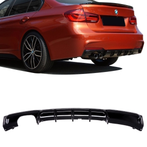 Set PAINTED 2-pipe rear Diffusor left gloss painted black...