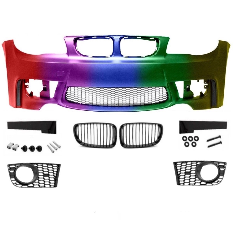 LACKIERT Sport Stoßstange vorne passt für BMW E88 E87 E82 E81 NSW Klarglas+Grill