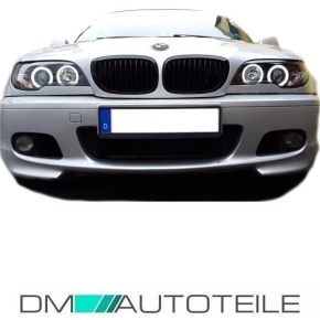 Set Saloon Estate CCFL Angel Eyes headlights H7/H7 black fits on BMW E46 01-05