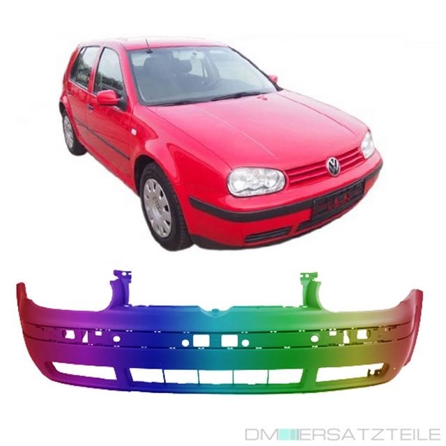 Set painted VW Golf 4 IV Front Bumper 97-03 Primed not for Convertible for  Fog Lights or Headlamp Washer System