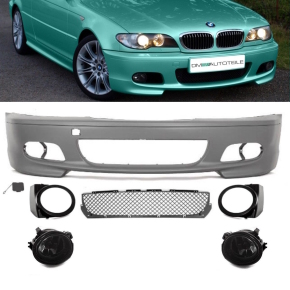 Set Coupe Convertible Sport Front Bumper + fog lights Smoke fits on BMW E46 without M-Sport II 99-07
