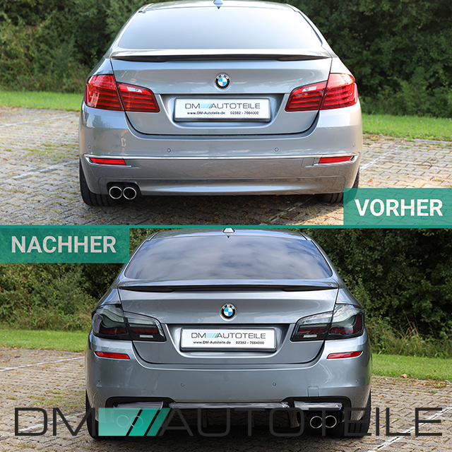 Heckdiffusor Glanz + Endrohre 4 Rohr Echt Carbon passt für BMW F10 F11 535i  535d