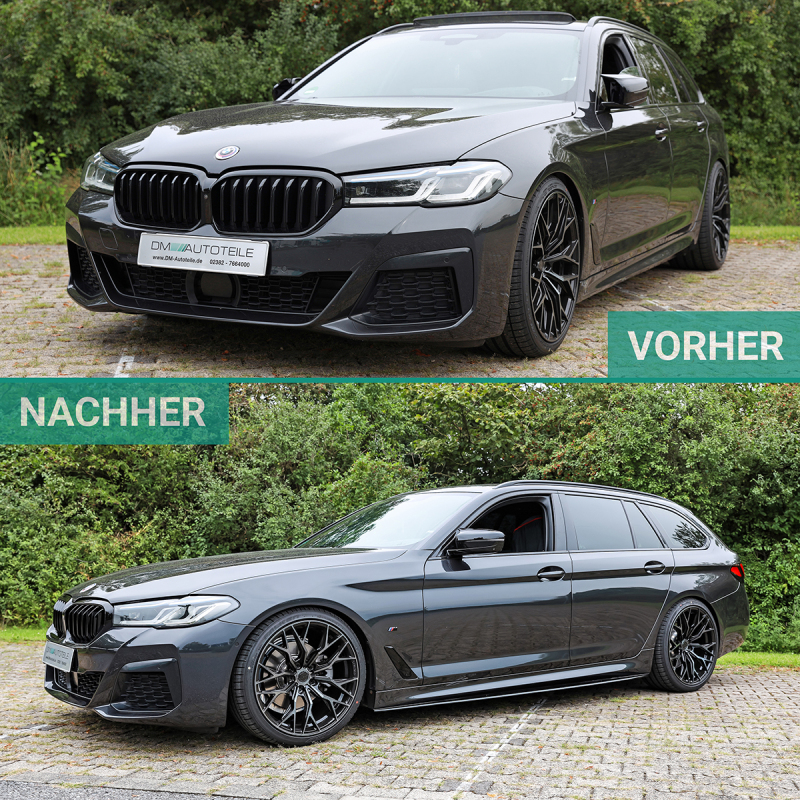 Sport-Performance Seitenschweller Leisten schwarz Matt+Folie Ansätze passt  für BMW 5er G30 G31 M