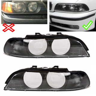 Facelift Upgrade Xenon Halogen headlight glass Cover Right fits on BMW E39  00-03 indicator white