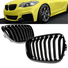 BizTech ® Clip In Kühlergrill Einsätze kompatibel mit BMW Serie 6 F06 F12  F13 G32 Motorhaube Nierenstreifen (G32 6GT 2021-up 8-Balken)