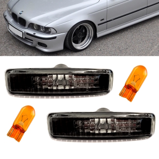 Set Side indicator black clear glass Facelift design fits on BMW 5-series E39 Saloon & Estate 95-03