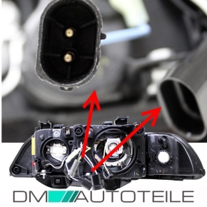 Set Angel headlights  Halogen H7/H7 black fits on BMW E39 up 95-00 Facelift look