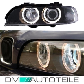 Set Angel headlights  Halogen H7/H7 black fits on BMW E39 up 95-00 Facelift look
