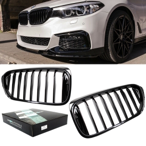 1890 - Flaps Splitter Canards ABS schwarz glänzend passend für BMW G30 G31  Vorfacelift mit MPaket