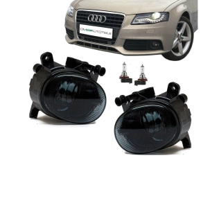 Set Fog Lights Black smoked Clear +H11 Bulbs fits on Audi...
