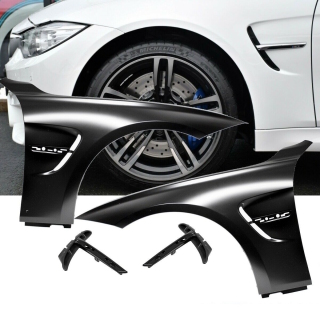 Set Wings Fender Sport + Adapter for Emblem Black Gloss fits for BMW F30 F31 bj.11-19