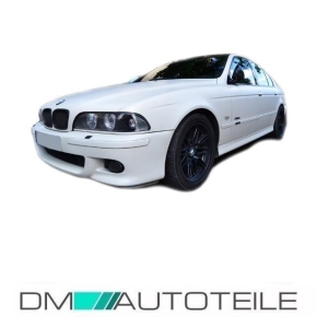Set Front Bumper primed w/o park assist / headlamp washer incl. Fog lights clear glass fits on BM WE39 without M5 M + brake