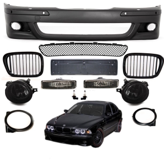 Set Sport Bumper  + fog lights Smoke + Front Grille + indicators + accessories complete fits on BMW E39 without M-Sport 95-03