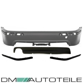 Saloon Rear Bumper complete w/o park assist primed 95-03 + Diffuser fits on BMW E39 without M-Sport