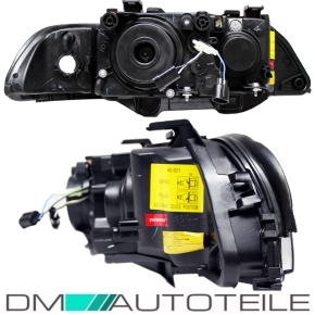 Angel Eyes Xenon Scheinwerfer Schwarz Set passt für BMW E39 +2x Osram D2S 00-03