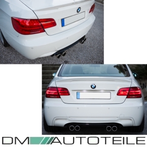 Duplex Rear Diffusor Black Matt fits on BMW 3-Series E92...