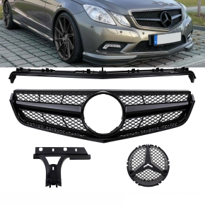 Kühlergrill Komplett Schwarz passt für Mercedes E-Klasse Coupe Cabrio W207 nicht für AMG E63 ab Bj 09-13