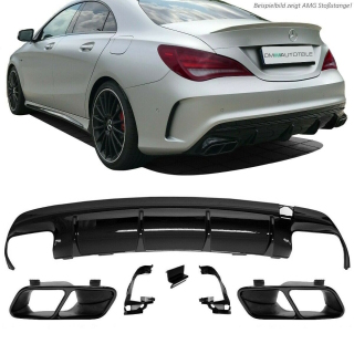 Duplex Diffusor Black Gloss + Tail Pipes fits on Mercedes...