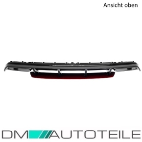 Set Heckdiffusor Schwarz lackiert+Rote Leiste & Blenden passt für Mercedes A-Klasse W176 AMG Sport