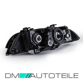 Set headlights Black left & right 95-00 H7/HB3 Facelift design indicator white fits on BMW E39 + Motor