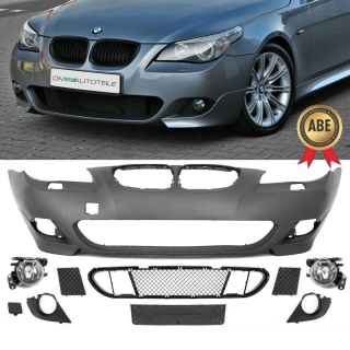 SPORT FRONT BUMPER COMPLETE FITS ON BMW E60 E61 03-07+ FOGS fits on M TESTED