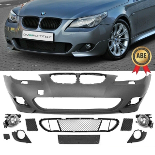 SPORT FRONT BUMPER COMPLETE FITS ON BMW E60 E61 03-07+ FOGS fits on M TESTED