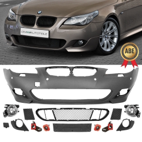 SPORT FRONT BUMPER COMPLETE FITS ON BMW E60 E61 03-07+ FOGS fits on M TESTED