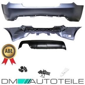 Sport Rear Bumper 03-10 Saloon w/o park assist + Diffuser fits on BMW 5-Series E60 all Models Standard or M-Sport