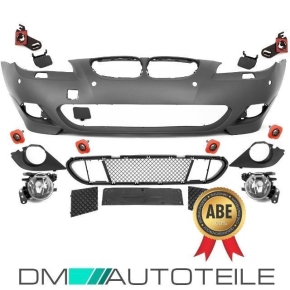Front Bumper SPORT PDC primed Facelift +2x FOGS fits on BMW E60 E61 07-10 also M